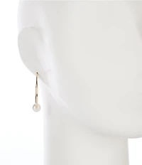 Dillard's Pearl Center Large Round Wire Hoop Earrings