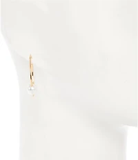 Dillard's Pearl Center Large Round Wire Hoop Earrings