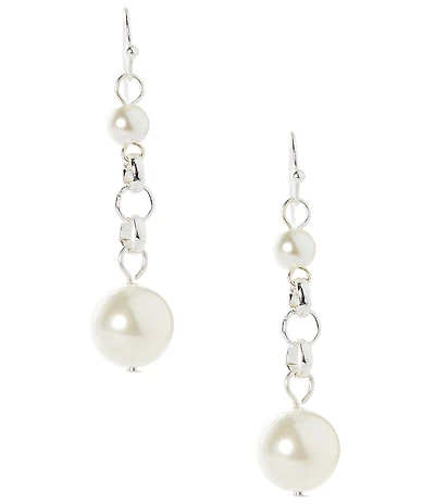 Dillard's Pearl Chain Linear Earrings