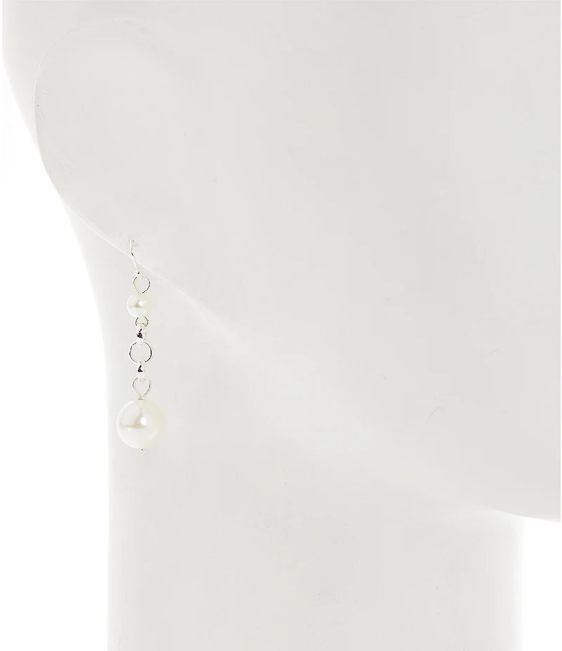 Dillard's Pearl Chain Linear Earrings