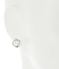 Dillard's Pearl Crystal Pave Love Knot Stud Earrings