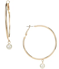 Dillard's Pearl Drop Hoop Earrings
