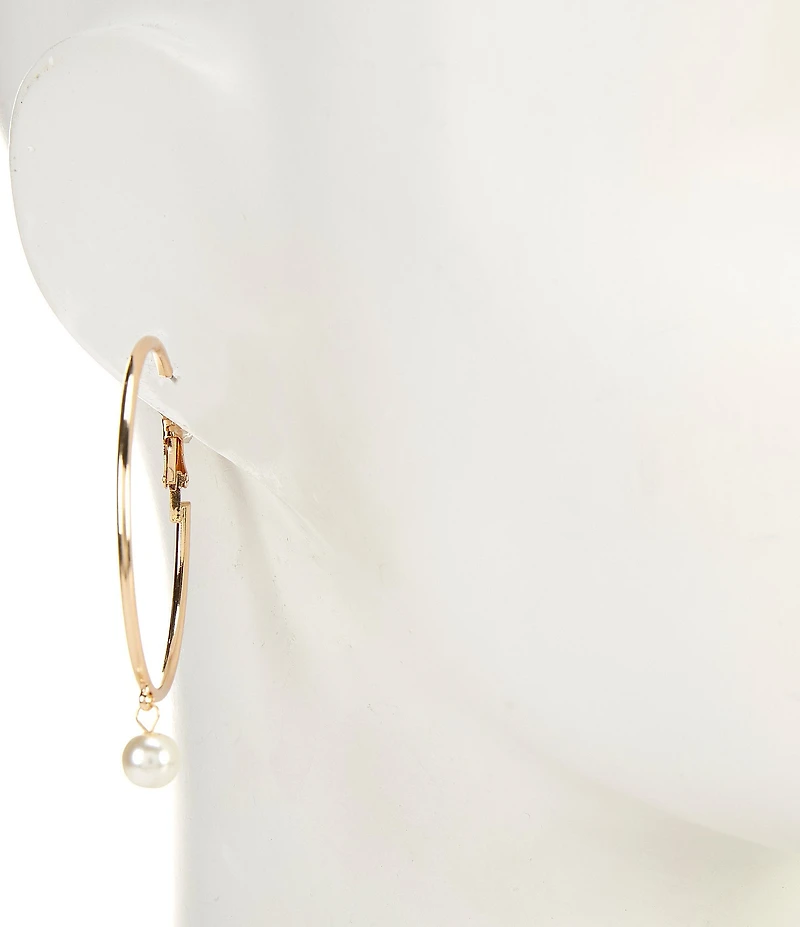 Dillard's Pearl Drop Hoop Earrings