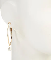 Dillard's Pearl Drop Hoop Earrings