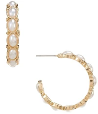 Dillard's Pearl Hoop Earrings