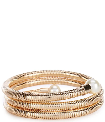 Dillard's Pearl Omega Coil Wrap Bracelet
