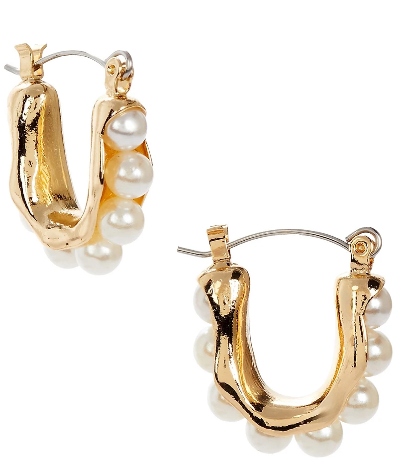 Dillard's Pearl Studded Hoop Earrings