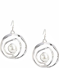 Dillard's Pearl Swirl Metal Drop Earrings