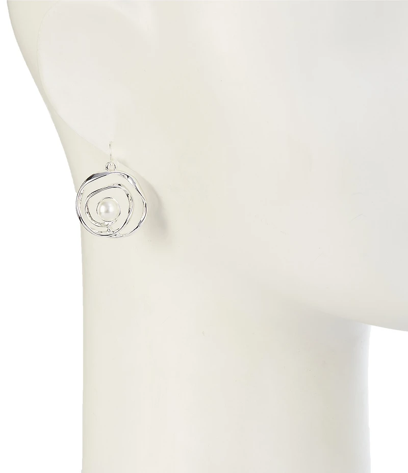 Dillard's Pearl Swirl Metal Drop Earrings