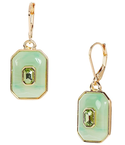Dillard's Peridot Stone Resin Octagon Drop Earrings