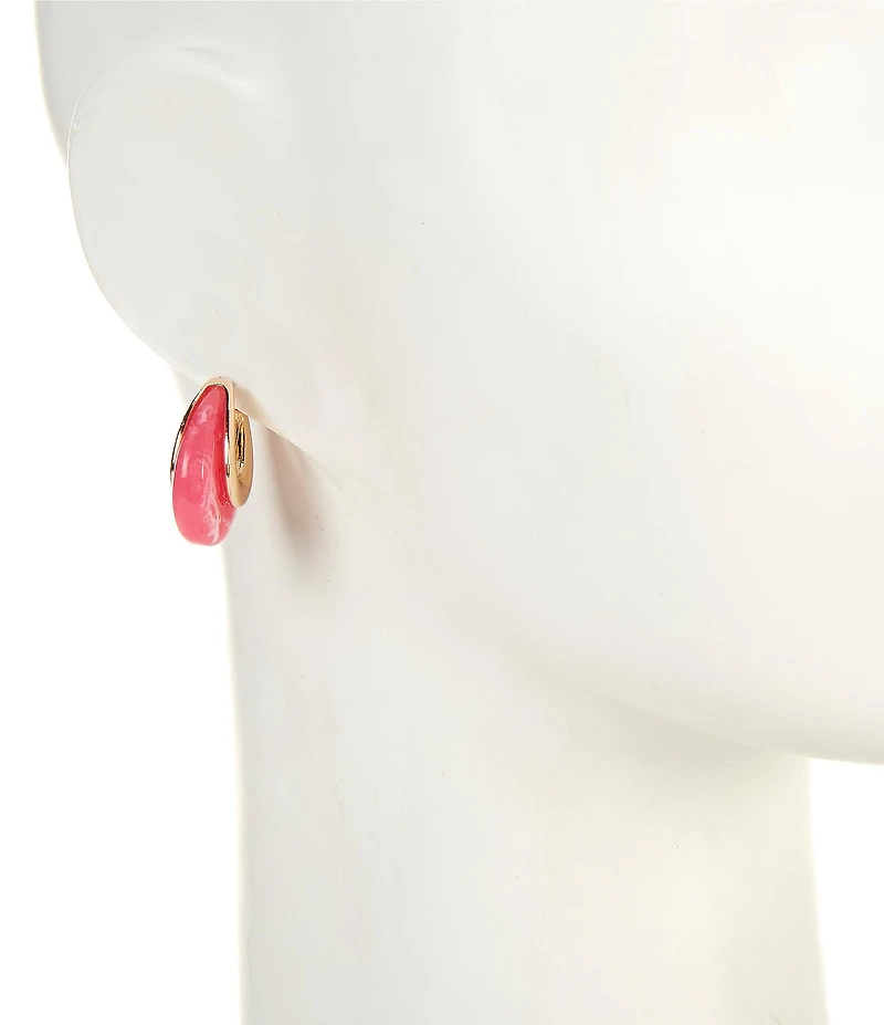 Dillard's Pink Resin Bead Hoop Earrings