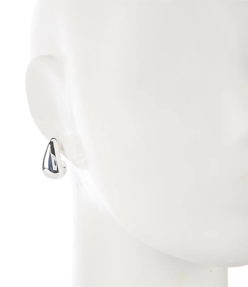 Dillard's Polished Metal Clutchless Puffy Hoop Earrings