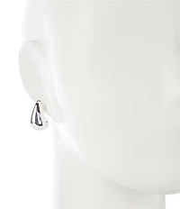 Dillard's Polished Metal Clutchless Puffy Hoop Earrings