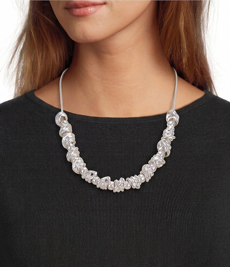 Dillard's Polished Metal Knot Frontal Short Necklace