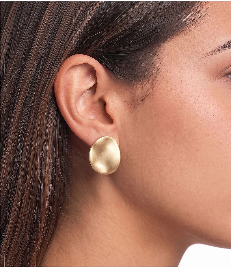Dillard's Polished Metal Oval Stud Earrings