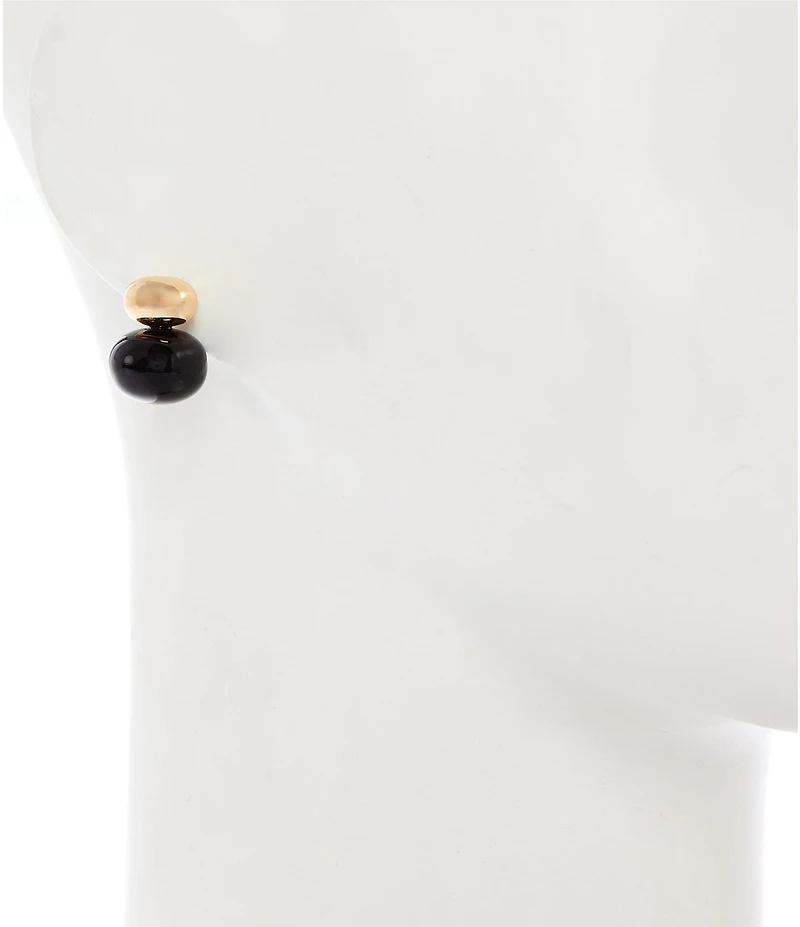 Dillard's Polished Metal Resin Beaded Drop Earrings