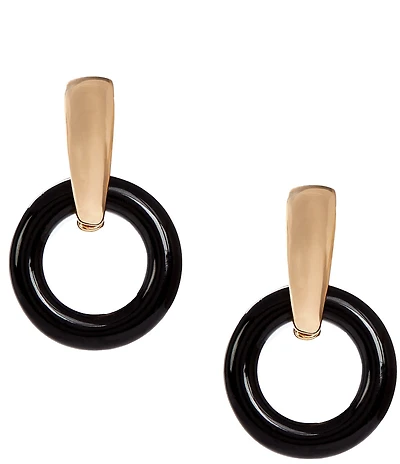 Dillard's Polished Metal Round Drop Earrings