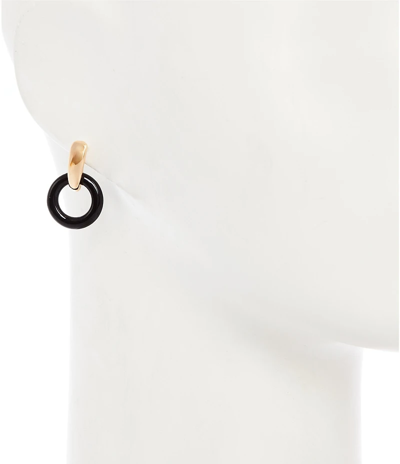 Dillard's Polished Metal Round Drop Earrings