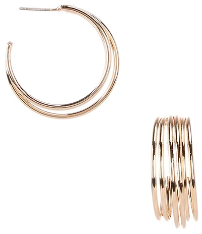 Dillard's Polished Multi Wire Hoop Earrings