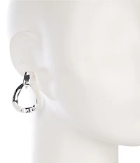 Dillard's Polished Metal Doorknocker Sculpted Orbital Drop Clip-On Earrings