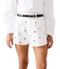 Dillard's Rectangle Buckle Textured Belt