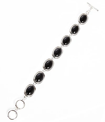 Dillard's Resin Cab Oval Metal Line Bracelet