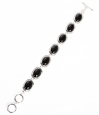 Dillard's Resin Cab Oval Metal Line Bracelet