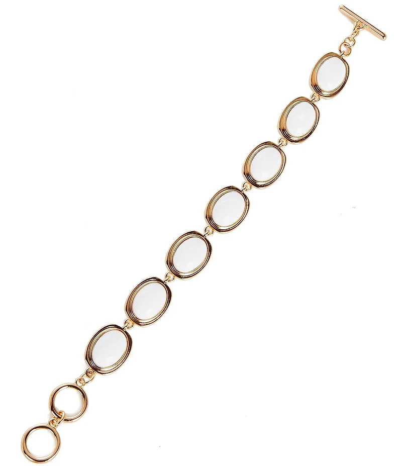 Dillard's Resin Cab Oval Metal Line Bracelet