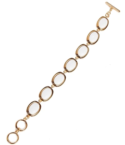 Dillard's Resin Cab Oval Metal Line Bracelet