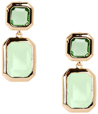 Dillard's Resin Stone Square Double Drop Earrings