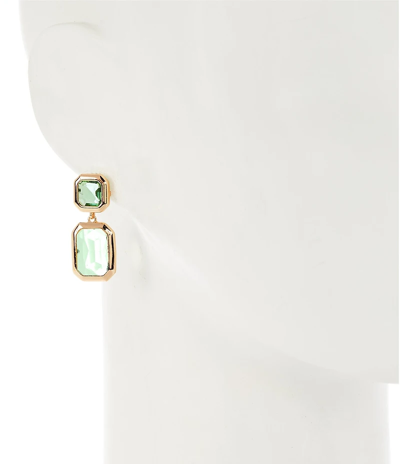Dillard's Resin Stone Square Double Drop Earrings