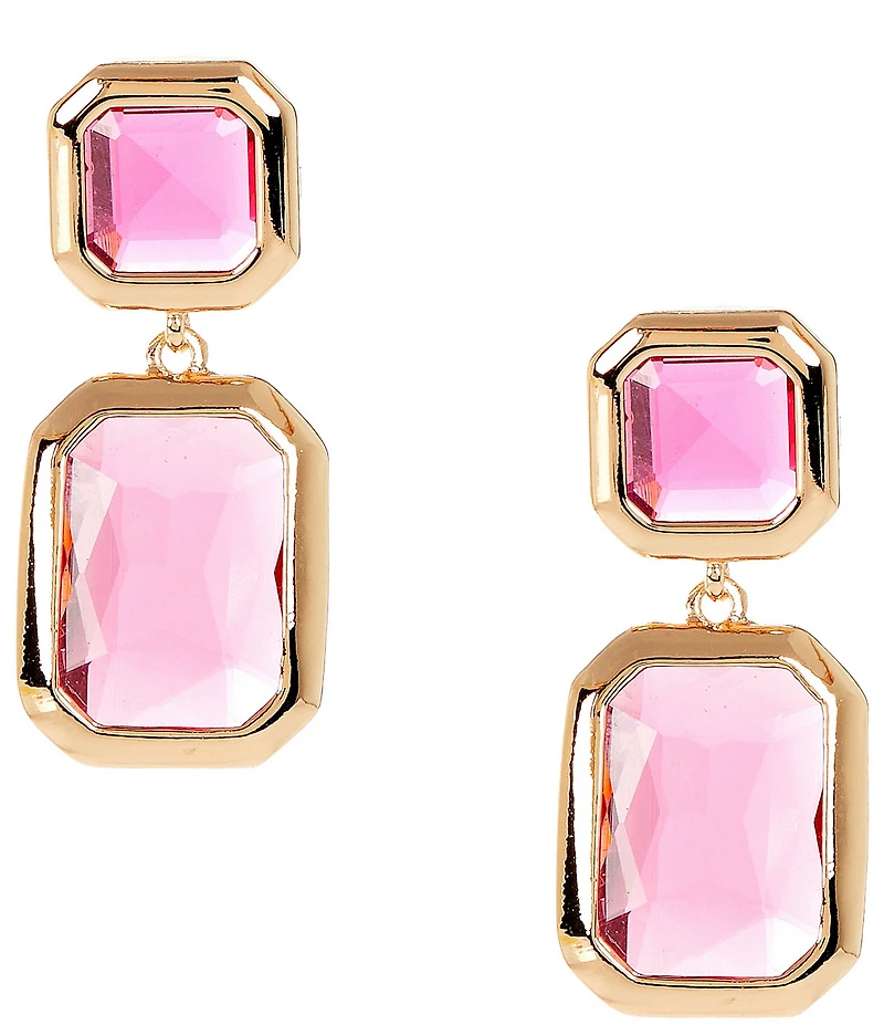 Dillard's Resin Stone Square Double Drop Earrings