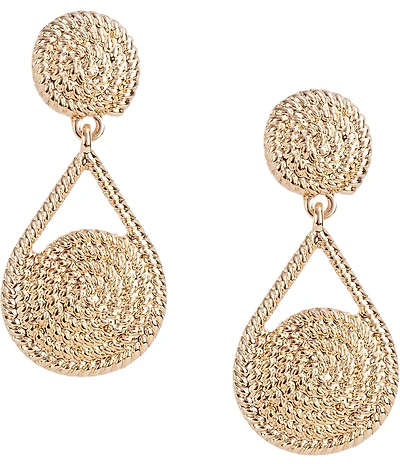 Dillard's Rope Textured Metal Teardrop Earrings