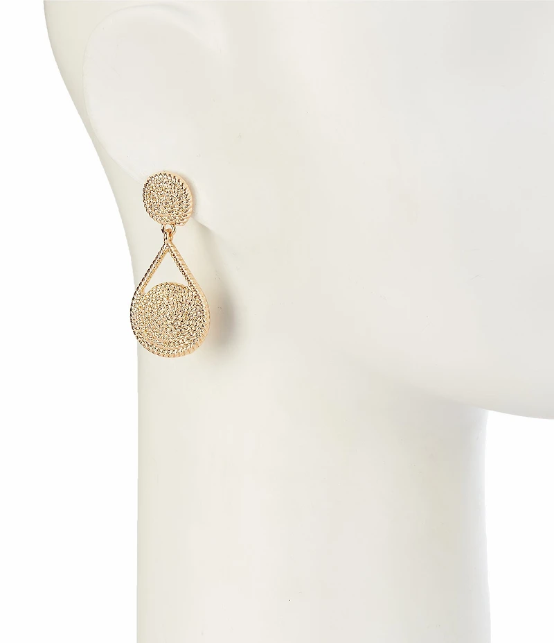 Dillard's Rope Textured Metal Teardrop Earrings