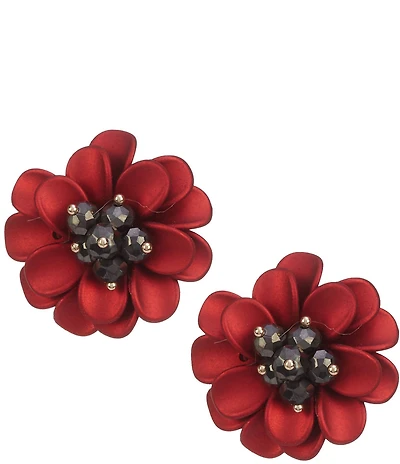 Dillard's Scarlet Flowers Stud Drop Clip Earrings