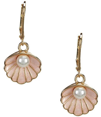 Dillard's Seashell & Pearl Drop Earrings