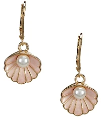 Dillard's Seashell & Pearl Drop Earrings