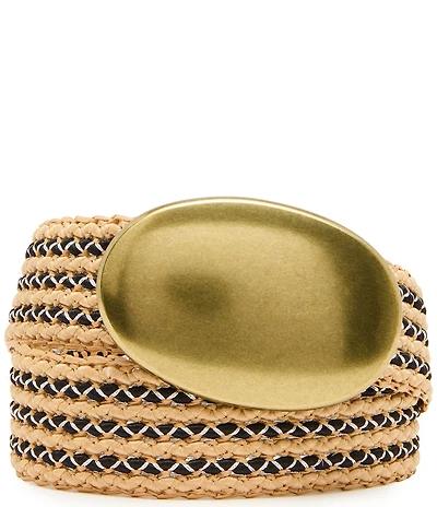 Dillard's Straw Striped Wide Belt