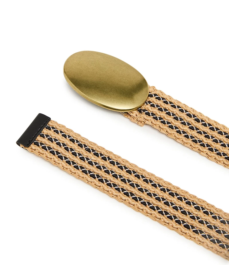 Dillard's Straw Striped Wide Belt