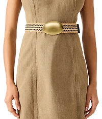 Dillard's Straw Striped Wide Belt