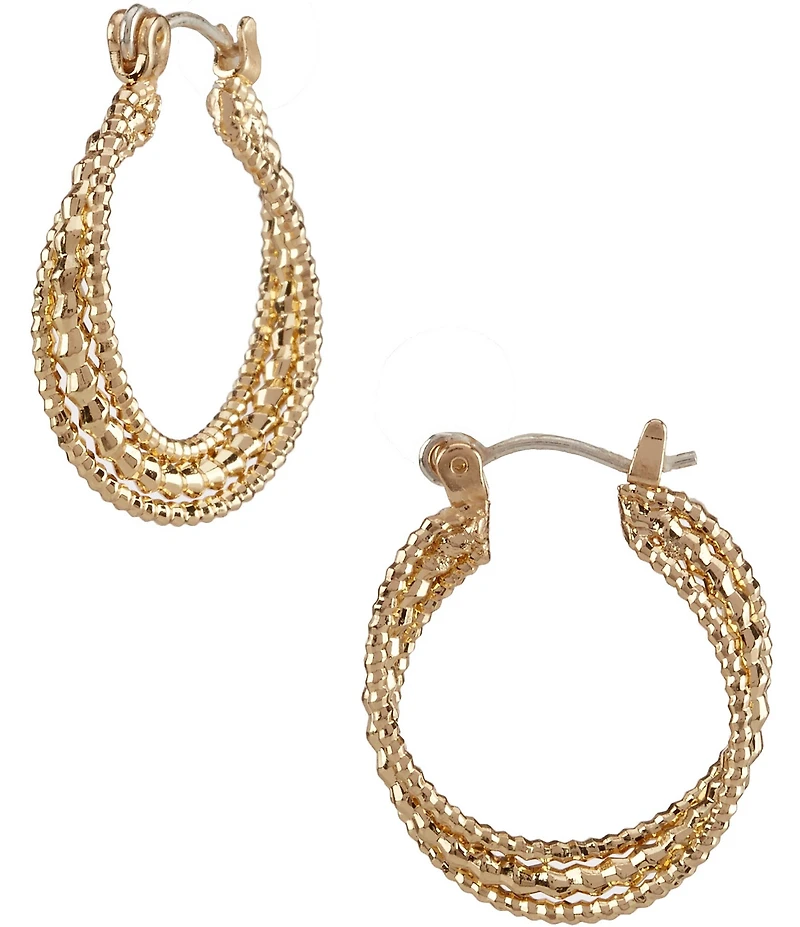 Dillard's Tailored Small Twist Hoop Sensitive Earrings