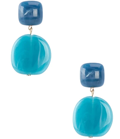 Dillard's Teal Double Statement Drop Earrings