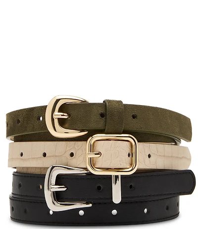 Dillard's Textured Belt Set