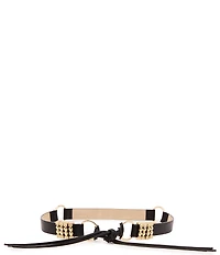 Dillard's Textured Gold Jewelry Bracket Fringe Tie Belt