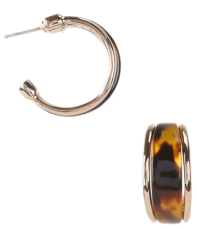 Dillard's Tortoise Resin Hoop Earrings