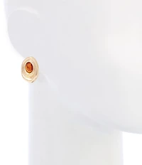 Dillard's Tortoise Resin Organic Oval Metal Stud Earrings