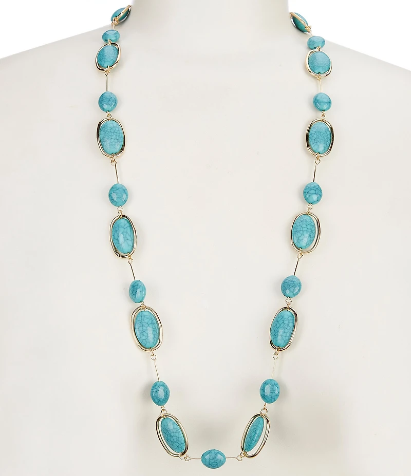 Dillard's Turquoise Long Strand Necklace