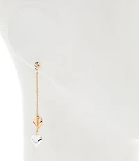 Dillard's Two Tone Heart Linear Earrings