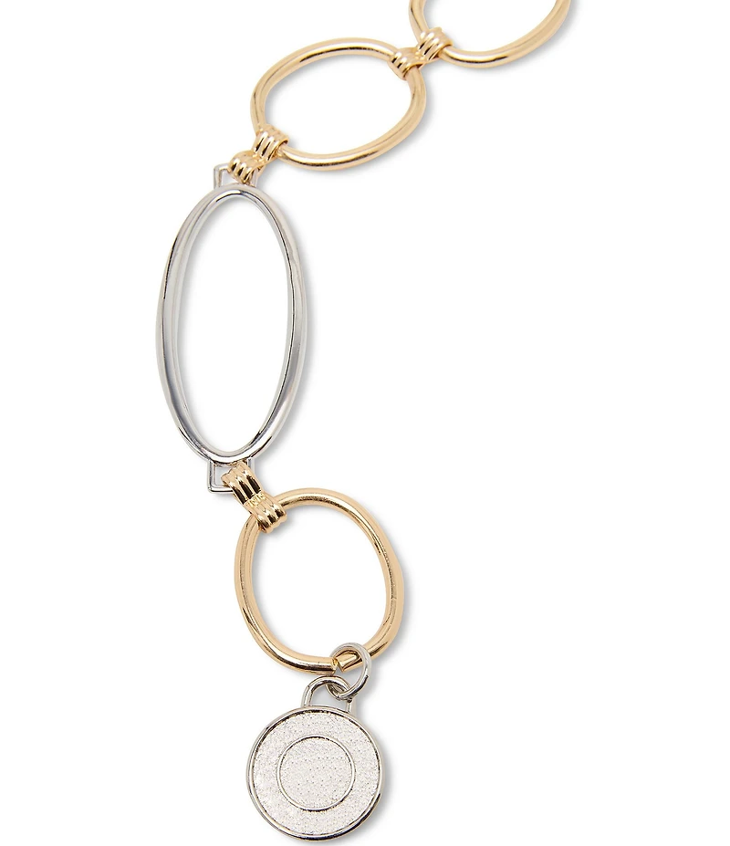 Dillard's Two Tone Oval & Circle Chain Belt