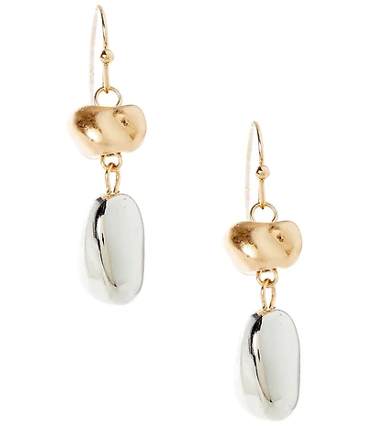 Dillard's Two Tone Pebble Linear Earrings